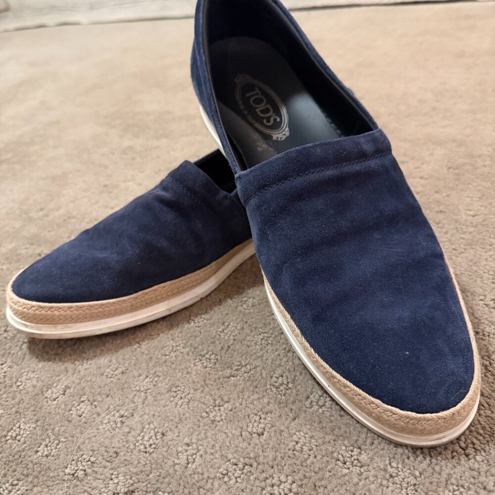 Tod's Blue Loafers Slip-On Style with Minimalist Design